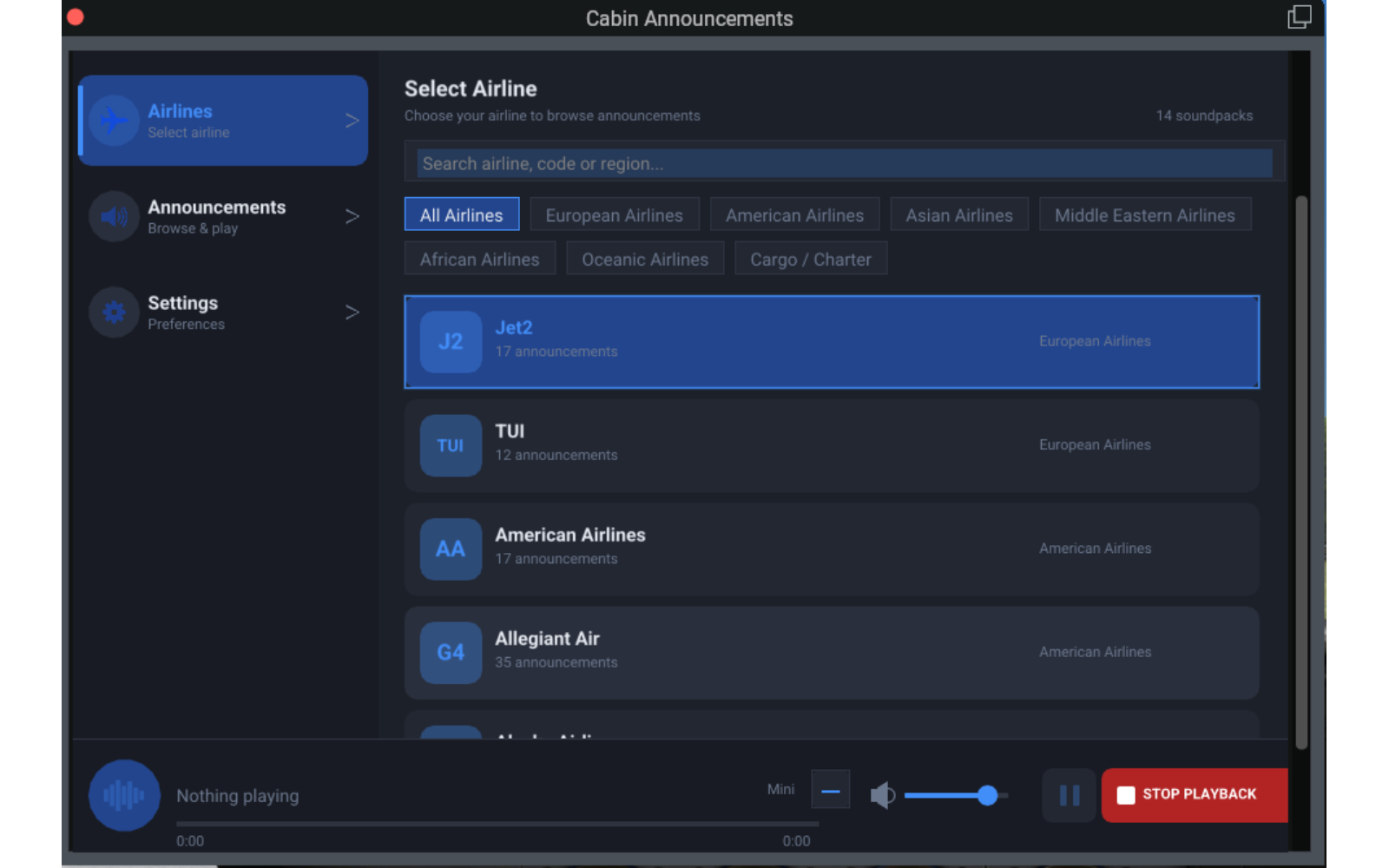 Cabin Announcements announcement browser screenshot